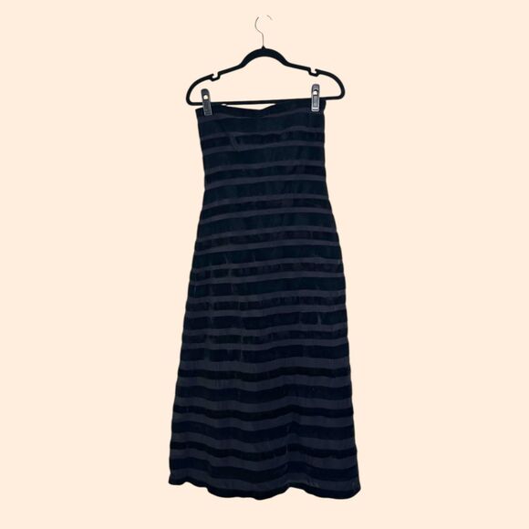 Cynthia Rowley Black Velvet Midi Dress - Picture 2 of 7